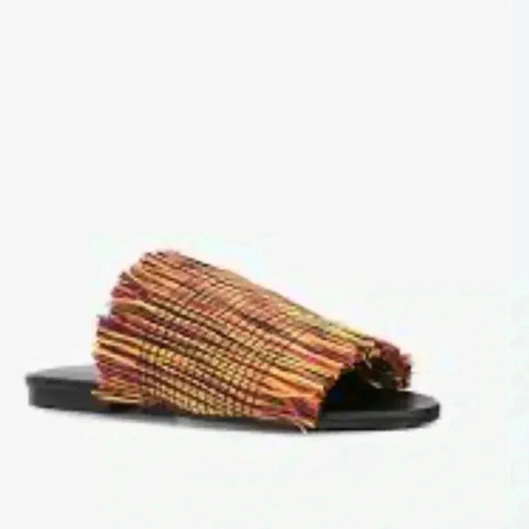 NIB Proenza Schouler Fringe Slides Shoes Sandals Black EU 38 US 7 1/2 - Picture 3 of 9